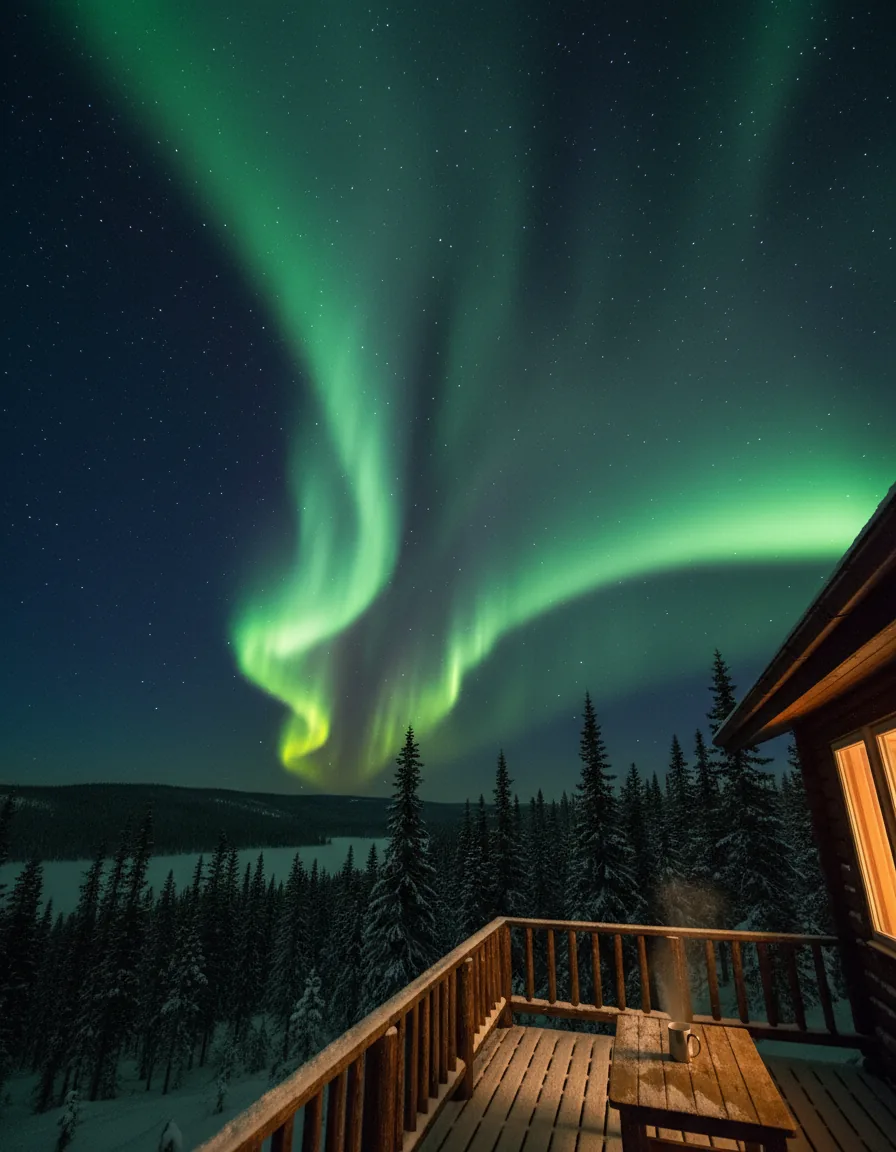 Aurora over the deck