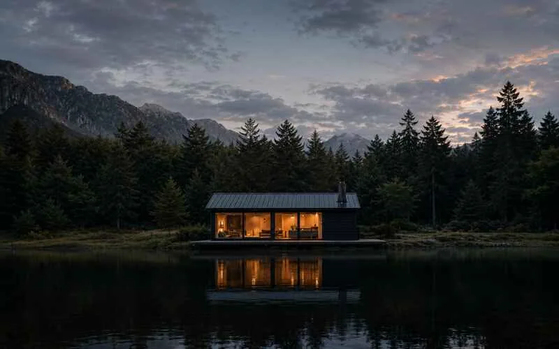 Lake Getra at dusk