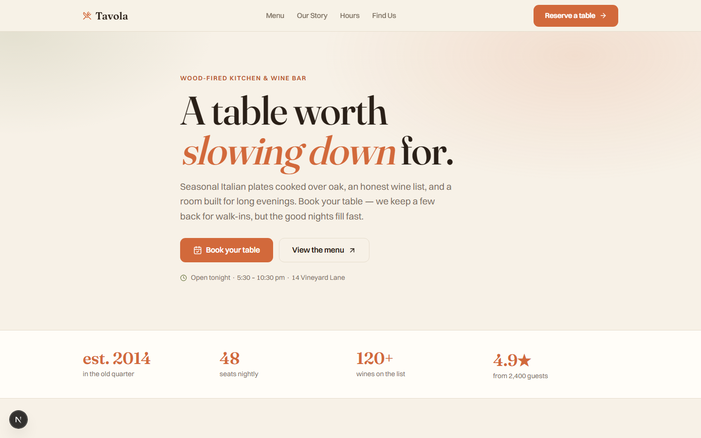 Tavola — Restaurant